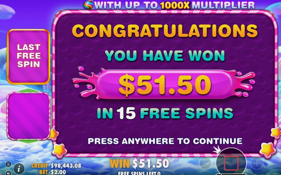 A winning spin with Tumble wins on the 6x5 grid
